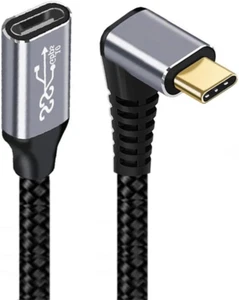 NFHK up down Angled USB-C USB 3.1 Type C Male to Female Extension Data Cable 10G - Picture 1 of 12