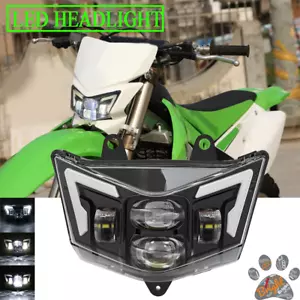 LED Headlight Lamp E24 Appproved For Kawasaki KLX 125 2010-2017 450R 2008-2023 - Picture 1 of 11