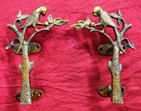 Antique Red Parrot Design Door Handle Bird Shape Brass Pull Door Handle MJ195 Cover