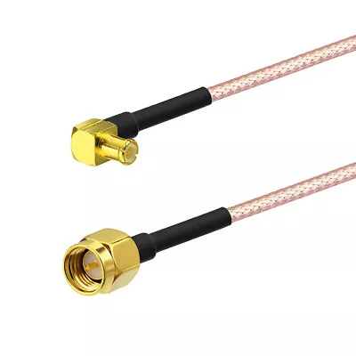 60cm RG316 Coaxial Pigtail Cable Jumper SMA Male to MCX Plug Right Angle 50Ohm - Image 1 of 3