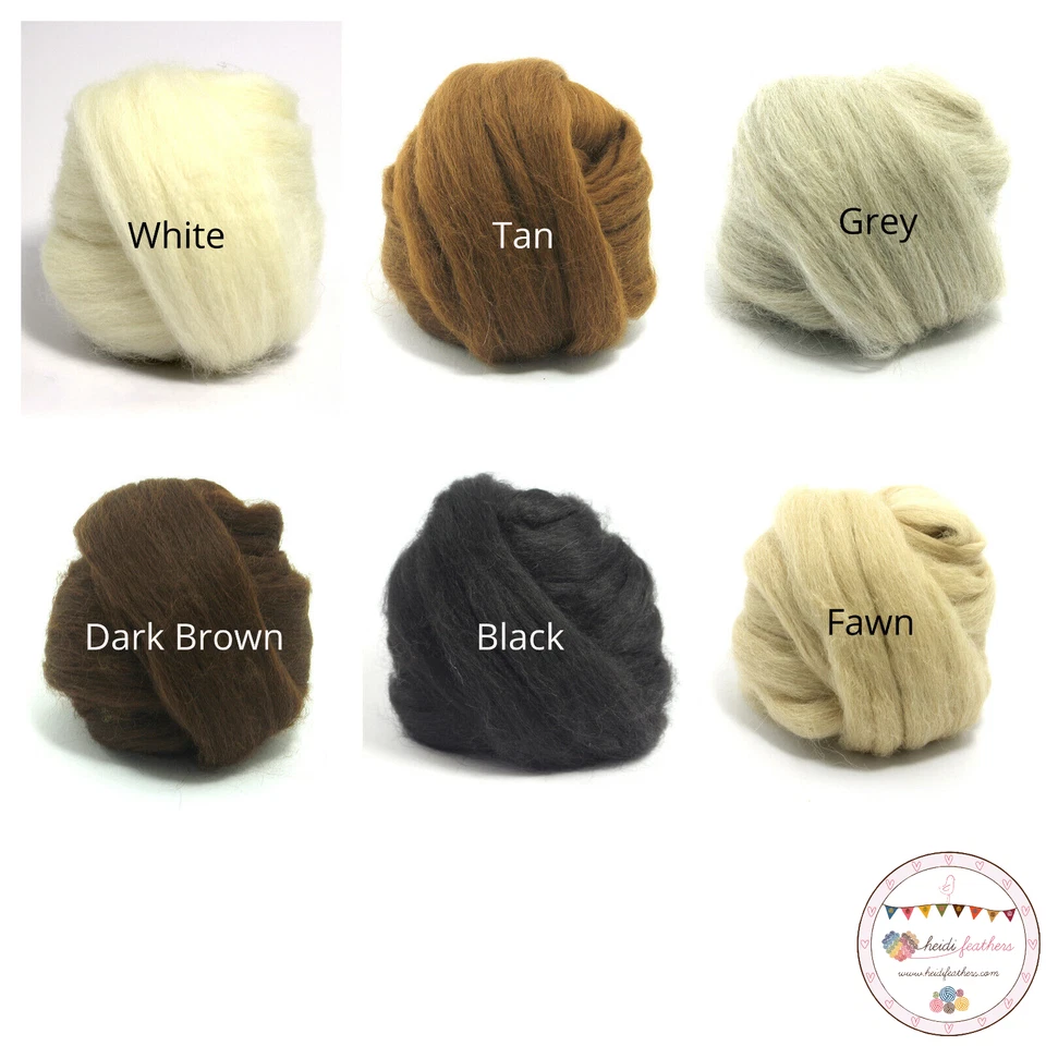 Heidifeathers® Baby Alpaca Wool Roving, Felting Wool Tops - Choose From 6 Shades - Image 1 of 4