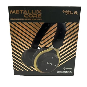 Cuffie Premium Pieghevoli Wireless/Micro SD Oro e Nero di Gabba Goods - Foto 1 di 6