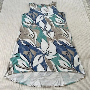 Chicos Dress Womens 3 XL Floral Hi Low Balinese Tropical Beach Resort Travel NEW - Picture 1 of 11