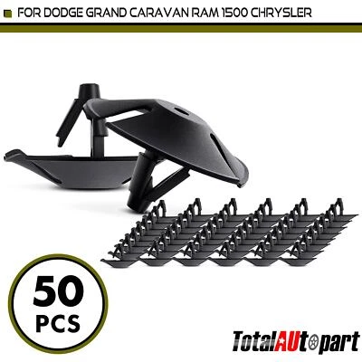 50Pcs Hood Insulation Pad Retainer Clips Single Head for Chrysler 9.53mm Nylon - Image 1 of 4