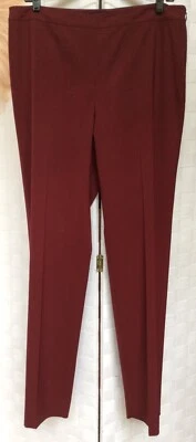 Pantalones LAFAYETTE 148 Nueva York Lana Virgen Borgoña Rojo Vino Plisados Cremallera Lateral 12 Foto 1 de 4