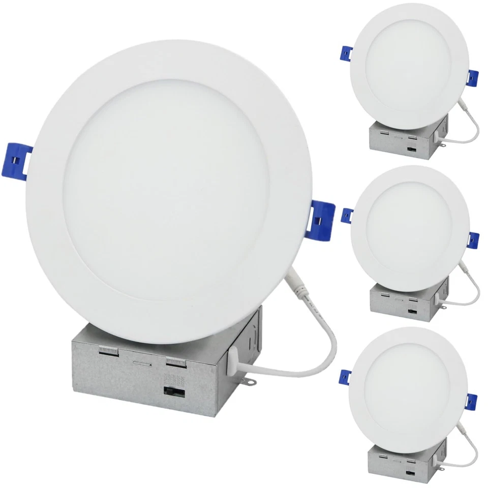 4Pack 6" Round Recessed Downlight, 14W(75W), 120V, 5CCT, Slim Panel w/ Box - Image 1 of 1