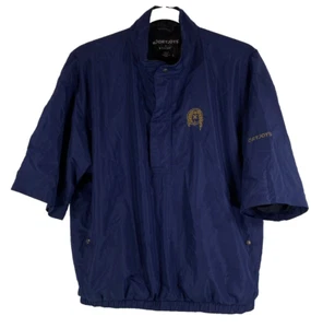 Giacca a vento FootJoy DryJoys uomo L blu oro mezza zip manica corta golf - Foto 1 di 9