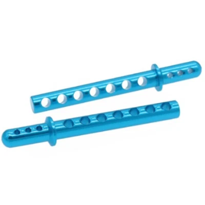 Coppia Colonnine Tuning 1/10 Ergal - Colori Rosso / Azzurro - Lung 59,30 mm 2pz - Immagine 1 di 2