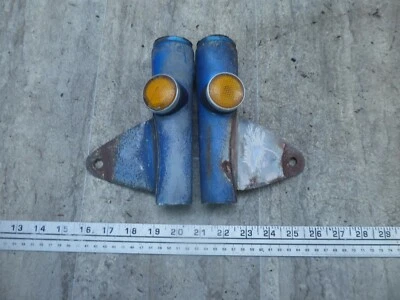 Honda CL175 1970 Scrambler H969-1) Juego de soportes de faros orejas horquilla delantera azul Foto 1 de 4