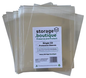 storage.boutique SINGLE CD Protection Sleeves, Archive Standard, Size 2, 50 - Picture 1 of 5