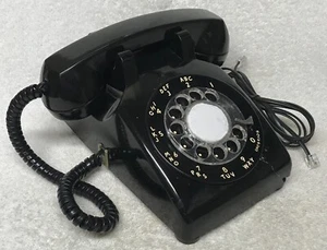 1960s WESTERN ELECTRIC L/M 500 ( 9-66 ) BLACK Rotary Dial Desk Table Telephone - Picture 1 of 7