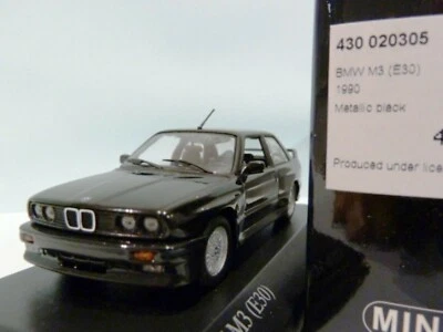 WOW EXTREMELY RARE BMW M3 E30 2.5L EVO 1990 Black met 1:43 Minichamps-GTR-Spark - Image 1 of 3
