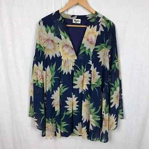 Show Me Your Mumu Women's Mia Tunic in Sunflower Dreams Long Sleeve V Neck Small - Picture 1 of 6