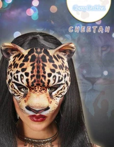 SN-E3-4 Unisex Latex Cheetah Cat Animal Halloween Costume Mask - Picture 1 of 8