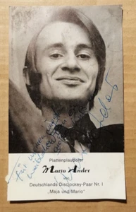MARIO ANDER - TARJETA DE AUTÓGRAFO con AUTÓGRAFO ORIGINAL - aprox. 16 x 9,5 cm - Imagen 1 de 2