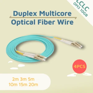 Fiber Patch 10G Gigabit Optic Cable LC to LC OM3 Duplex Multi Mode 2m 3m 5m 20m - Picture 1 of 8