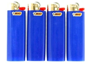4 New Bic Blue Color Full Size BIC Lighters - Picture 1 of 2