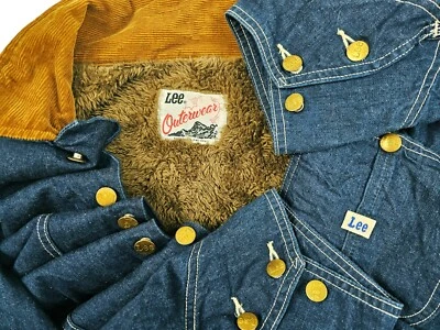 HOT Men's LEE OUTERWEAR @ CHORE BARN WORKWEAR SHERPA LINED Denim Jacket Jeans XL - Image 1 of 4