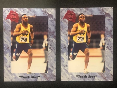 (2)x Rocket Ismail 1991 Classic Draft Promotional Football Track Trading Cards - Image 1 of 3