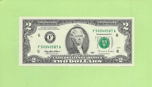 1995 ..UNCIRC $2 F 5094 0587 A .... 1995 $2 F-A NICE NOTE FRN - Picture 1 of 2