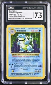 Blastoise 1999 Pokemon Base Set 2/102 Shadowless Holo CGC 7.5 PSA BGS Graduado - Imagen 1 de 2