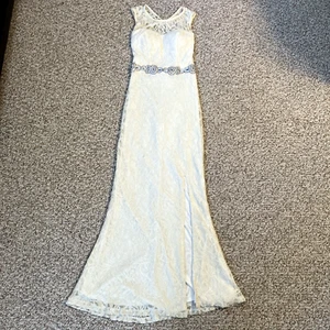 City Studio Damen formelles Spitzenkleid Größe 1 Glitzer Perlen Edelstein Braut Hochzeit Abschlussball - Bild 1 von 12