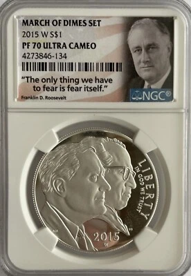 2015 W SILVER DOLLAR MARCH OF DIMES PF70 ULTRA CAMEO (NGC) - Image 1 of 4