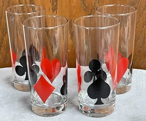 Libbey Spielkarten Poker Bridge Brille Herz Spaten Club Diamant 4er Set Vintage - Bild 1 von 5
