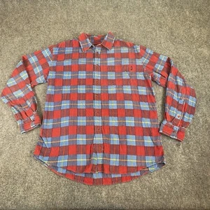 VTG Matix Marc Johnson Shirt Mens Flannel L Phoenix Blue Check Snap Skater Y2K - Picture 1 of 14