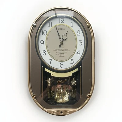 Reloj de pared musical Seiko Melodías en movimiento figuras giratorias Moon River Stardust Foto 1 de 4