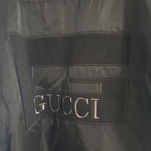 Gucci Giacca Nera Nylon Con Cappuccio Usatoo Otti U