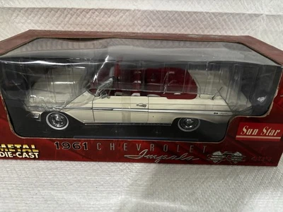 Chevrolet Impala 1961 convertible Sun Star blanco nuevo en caja Foto 1 de 4