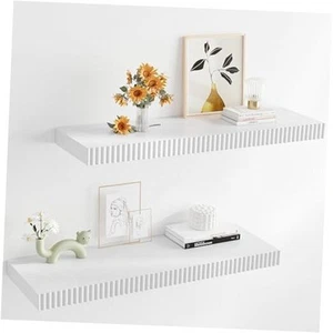 Floating Shelves for Wall, 24" Wall Mounted Wood Shelves for Bathroom, - Picture 1 of 8