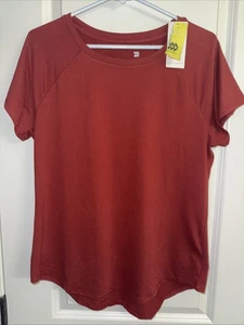 Neu mit Etikett All In Motion orangefarbenes sportliches schnelltrocknendes Damen-T-Shirt Active Größe L - Bild 1 von 5