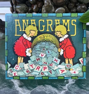 Antik 20er Jahre Milton Bradley Nr. 4164 ANAGRAMS Spiel - Bild 1 von 6