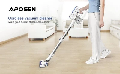 Беспроводной палочный пылесос APOSEN H120 белый/синий VC03 - Изображение 1 из 4