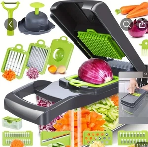 16-In-1 Vegetable Chopper Fruit Cutter Food Dicer Slicer for Onion Tomato Carrot - Picture 1 of 18