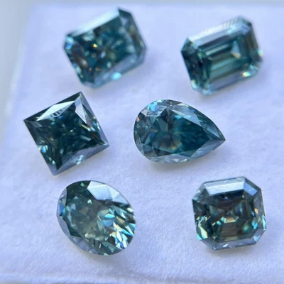 1PCS Multishaped Blue Green Fancy Color 0.3-3ct Loose Moissanite for Jewelry - Image 1 of 4