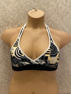 Blusa de biquíni reversível Zeroxposur. Listrado multicolorido. Tamanho médio - Imagem 1 de 4