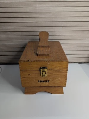 Vintage Cavalier Wooden Dovetail Shoeshine Box.  - image 1 of 4