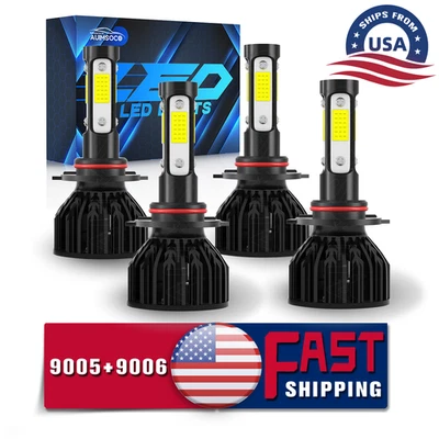 For Toyota Land Cruiser 1991-1997 4X Front LED Headlight Bulbs High Low Beam - Изображение 1 из 4