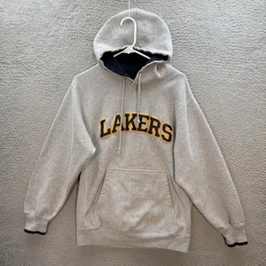 Los Angeles Lakers Sweatshirt Adult Small Gray Reverse Weave Hoodie Stitched Y2K - Picture 1 of 9