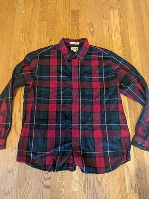 LL Bean Hombre Grande Cuadros Ajuste Tradicional Franela 100% Algodón Bolsillo Abotonado Foto 1 de 4