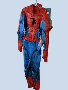 Marvel Spiderman Kids Boys 2 Piece Set Jumpsuit Mask Halloween Costume L/G - Picture 1 of 4