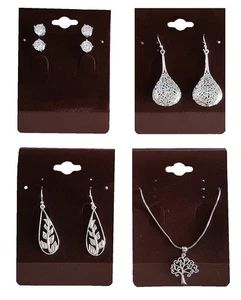 100 Piezas Pendiente/Anillo Tono Cordobés Joyería Exhibición Colgante Tarjetas Vitrina. - Imagen 1 de 14