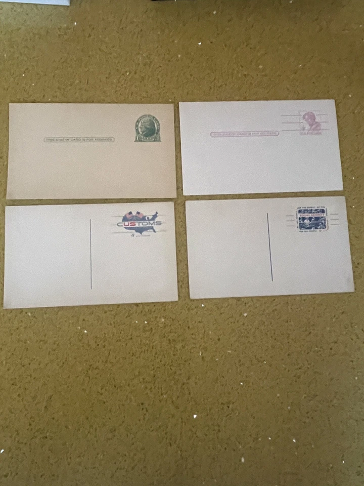 Vintage Mint Unused US UX27,UX48,UX50,UX51  Postage Cards, 1c,4c - Image 1 of 4