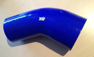 TOG 2.5-3 INCH 63-76mm 45 DEGREE SILICONE HOSE REDUCER BEND ELBOW BLUE - 125MM - Picture 1 of 3