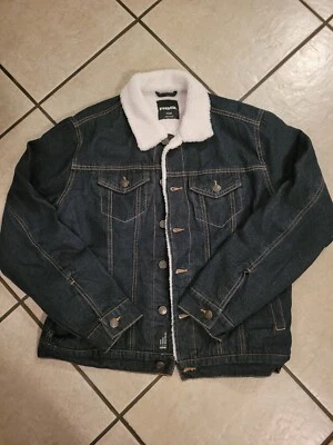 RSQ Mens Dark Blue Sherpa Denim Jacket Size Small (TILLYS EXCLUSIVE) - Image 1 of 4