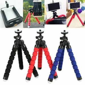 Trépied portable flexible noir avec support pour smartphone go pro iphone - Zdjęcie 1 z 14