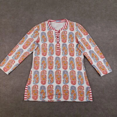 Top J McLaughlin para mujer talla mediana naranja blanco tela Catalina elástica cachemira Foto 1 de 4